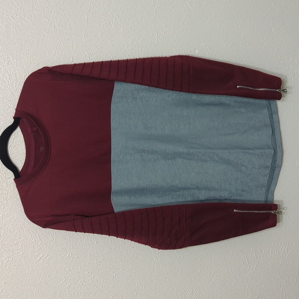 Straight Faded Medium Red/Gray Longsleeve